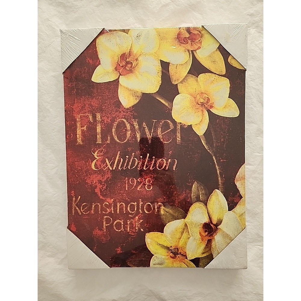 New Lot 2 Vintage Style Canvas Print Home Decor "16x12" Flower 1928 & Resort NIB - Picture 2 of 5